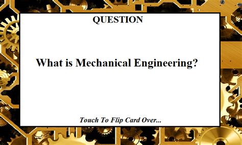 Mechanical Engineering Flashcards .